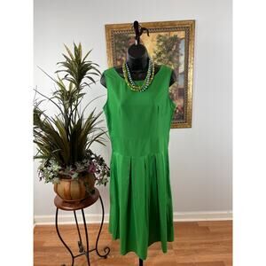 Favolook Fit & Flare Dress Women's Large Kelly Green Cocktail Modern Classic